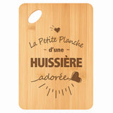 Planche bambou gravée personnalisée femme idée cadeau Fête des Mères apéro 30×20 prénom cuisine plateau fromage anniversaire noel maman mamie