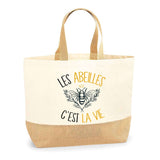 Sac Jute Fête des Mères Fêtes des Pères Mamie Papi Famille Idée Cadeau anniversaire Noël Travail Boulot Métier Départ Retraite Collègue Femme Homme