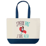 Sac de shopping bleu J'peux pas AESH