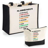 Cabas homme ou femme sac plage ou shopping tote bag pochette trousse Idée cadeau original pour anniversaire Noël travail départ retraite collègue famille fete des mères fetes des pères papa maman mamie papi