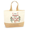 Sac Jute Fête des Mères Fêtes des Pères Mamie Papi Famille Idée Cadeau anniversaire Noël Travail Boulot Métier Départ Retraite Collègue Femme Homme