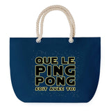 Sac de plage Bleu anse corde Ping Pong soit avec toi