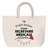 Sac Fête des Mères Mamie Famille Idée Cadeau anniversaire Noël Travail Boulot Métier Départ Retraite Collègue Femme cabas shopping plage