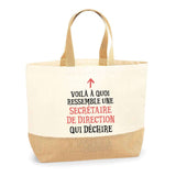 Sac Jute Fête des Mères Fêtes des Pères Mamie Papi Famille Idée Cadeau anniversaire Noël Travail Boulot Métier Départ Retraite Collègue Femme Homme