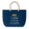 Sac de plage Bleu anse corde Axel Mythe Légende -jaune