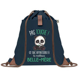 Sac à Dos Bleu avec Pochette Belle-Mère Pas Touche Panda