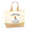 Sac Jute Fête des Mères Fêtes des Pères Mamie Papi Famille Idée Cadeau anniversaire Noël Travail Boulot Métier Départ Retraite Collègue Femme Homme