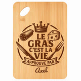 Planche bambou gravée personnalisée homme idée cadeau Fête des Pères apéro 30×20 prénom cuisine plateau fromage anniversaire noel papa papi 