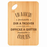 Planche bambou gravée personnalisée homme idée cadeau Fête des Pères apéro 30×20 prénom cuisine plateau fromage anniversaire noel papa papi 