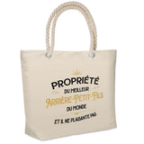 Sac Fête des Pères Papi Famille Idée Cadeau anniversaire Noël Travail Boulot Métier Départ Retraite Collègue Homme cabas shopping plage