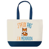 Sac de shopping bleu J'peux pas Méditation Renard