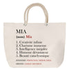 Sac Fête des Mères Mamie Famille Idée Cadeau anniversaire Noël Travail Boulot Métier Départ Retraite Collègue Femme cabas shopping plage