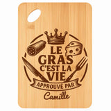 Planche bambou gravée personnalisée homme idée cadeau Fête des Pères apéro 30×20 prénom cuisine plateau fromage anniversaire noel papa papi 