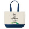 Sac de shopping bleu Merci Agent Immobilier Inoubliable Femme
