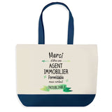 Sac de shopping bleu Merci Agent Immobilier Inoubliable Femme