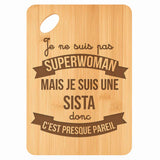 Planche bambou gravée personnalisée femme idée cadeau Fête des Mères apéro 30×20 prénom cuisine plateau fromage anniversaire noel maman mamie