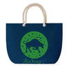 Sac de plage Bleu anse corde Taureau Signe Zodiaque