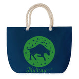 Sac de plage Bleu anse corde Taureau Signe Zodiaque