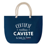 Sac de plage Bleu anse corde Certifié meilleur Caviste