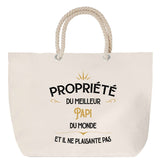 Sac Fête des Pères Papi Famille Idée Cadeau anniversaire Noël Travail Boulot Métier Départ Retraite Collègue Homme cabas shopping plage