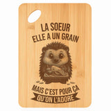 Planche bambou gravée personnalisée femme idée cadeau Fête des Mères apéro 30×20 prénom cuisine plateau fromage anniversaire noel maman mamie