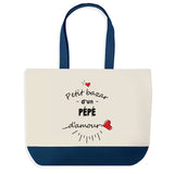 Sac de shopping bleu Bazar d'un Pépé d'amour
