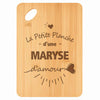 Planche bambou gravée personnalisée femme idée cadeau Fête des Mères apéro 30×20 prénom cuisine plateau fromage anniversaire noel maman mamie