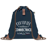 sac a dos femme bleu coton recycle avec pochette cadeau original pour collegue amie prof ou soeur idee cadeau femme noel anniversaire secret santa ou depart a la retraite sac pratique chic et ecoresponsable design breton elegant