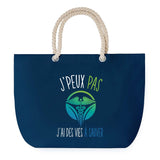 Sac de plage Bleu anse corde J'peux Pas J'ai des Vies à Sauver
