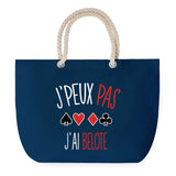 Sac de plage Bleu anse corde J'peux Pas Belote