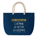 Sac de plage Bleu anse corde Christophe Mythe Légende -jaune