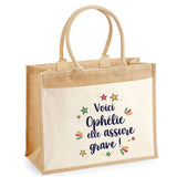 Sac Fête des Mères Mamie Famille Idée Cadeau anniversaire Noël Travail Boulot Métier Départ Retraite Collègue Femme cabas shopping plage