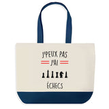 Sac de shopping bleu J'peux pas Échecs Traits Rouges