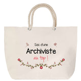 Sac Fête des Mères Mamie Famille Idée Cadeau anniversaire Noël Travail Boulot Métier Départ Retraite Collègue Femme cabas shopping plage
