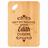 Planche bambou gravée personnalisée femme idée cadeau Fête des Mères apéro 30×20 prénom cuisine plateau fromage anniversaire noel maman mamie