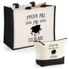 Cabas homme ou femme sac plage ou shopping tote bag pochette trousse Idée cadeau original pour anniversaire Noël travail départ retraite collègue famille fete des mères fetes des pères papa maman mamie papi