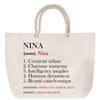 Sac Fête des Mères Mamie Famille Idée Cadeau anniversaire Noël Travail Boulot Métier Départ Retraite Collègue Femme cabas shopping plage
