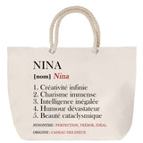 Sac Fête des Mères Mamie Famille Idée Cadeau anniversaire Noël Travail Boulot Métier Départ Retraite Collègue Femme cabas shopping plage