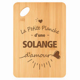 Planche bambou gravée personnalisée femme idée cadeau Fête des Mères apéro 30×20 prénom cuisine plateau fromage anniversaire noel maman mamie