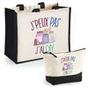 Cabas homme ou femme sac plage ou shopping tote bag pochette trousse Idée cadeau original pour anniversaire Noël travail départ retraite collègue famille fete des mères fetes des pères papa maman mamie papi