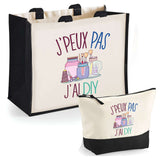 Cabas homme ou femme sac plage ou shopping tote bag pochette trousse Idée cadeau original pour anniversaire Noël travail départ retraite collègue famille fete des mères fetes des pères papa maman mamie papi