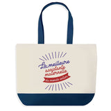 Sac de shopping bleu Assistante Maternelle Meilleure du Monde
