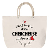 Sac Fête des Mères Mamie Famille Idée Cadeau anniversaire Noël Travail Boulot Métier Départ Retraite Collègue Femme cabas shopping plage