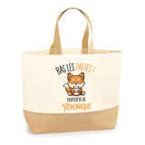 Sac Jute Fête des Mères Fêtes des Pères Mamie Papi Famille Idée Cadeau anniversaire Noël Travail Boulot Métier Départ Retraite Collègue Femme Homme