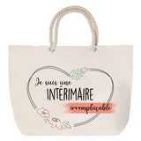 Sac Fête des Mères Mamie Famille Idée Cadeau anniversaire Noël Travail Boulot Métier Départ Retraite Collègue Femme cabas shopping plage