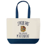 Sac de shopping bleu J'peux pas Roman Lire