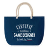 Sac de plage Bleu anse corde Certifié meilleur Game Designer