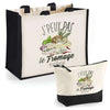 Cabas homme ou femme sac plage ou shopping tote bag pochette trousse Idée cadeau original pour anniversaire Noël travail départ retraite collègue famille fete des mères fetes des pères papa maman mamie papi