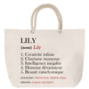 Sac Fête des Mères Mamie Famille Idée Cadeau anniversaire Noël Travail Boulot Métier Départ Retraite Collègue Femme cabas shopping plage