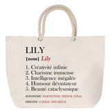Sac Fête des Mères Mamie Famille Idée Cadeau anniversaire Noël Travail Boulot Métier Départ Retraite Collègue Femme cabas shopping plage